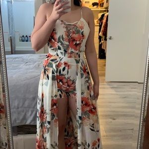 Cute little romper with a skirt overlay